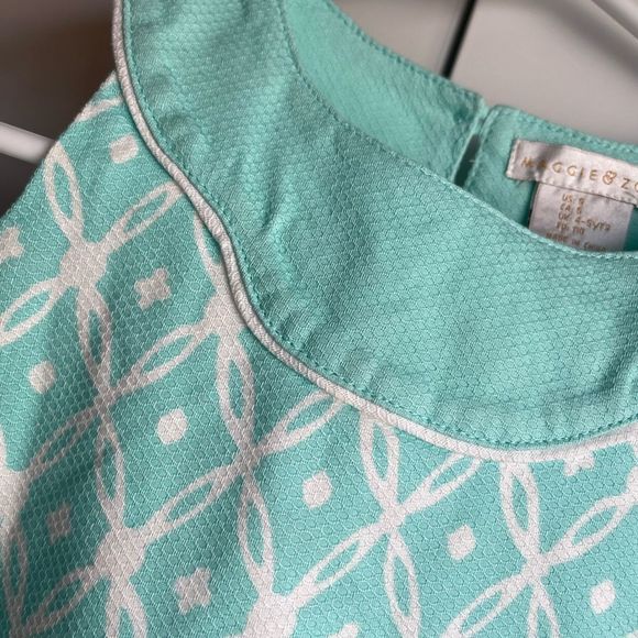 Maggie & Zoe Tiffany Blue Geometric Shift Dress  US 5 - Picture 6 of 14